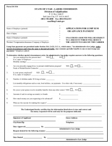 Form 134 Application for Lump Sum or Advance Payment